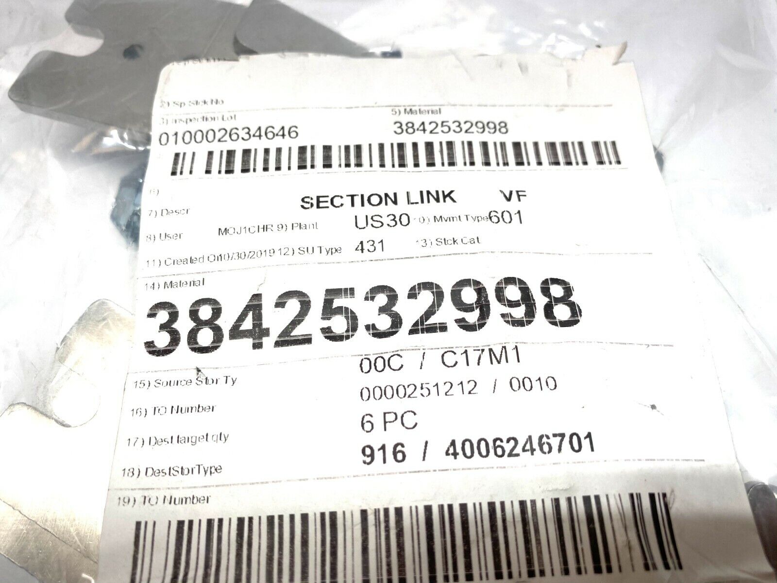Bosch Rexroth 3842532998 Section Link VF PACK OF 6 - Maverick Industrial Sales
