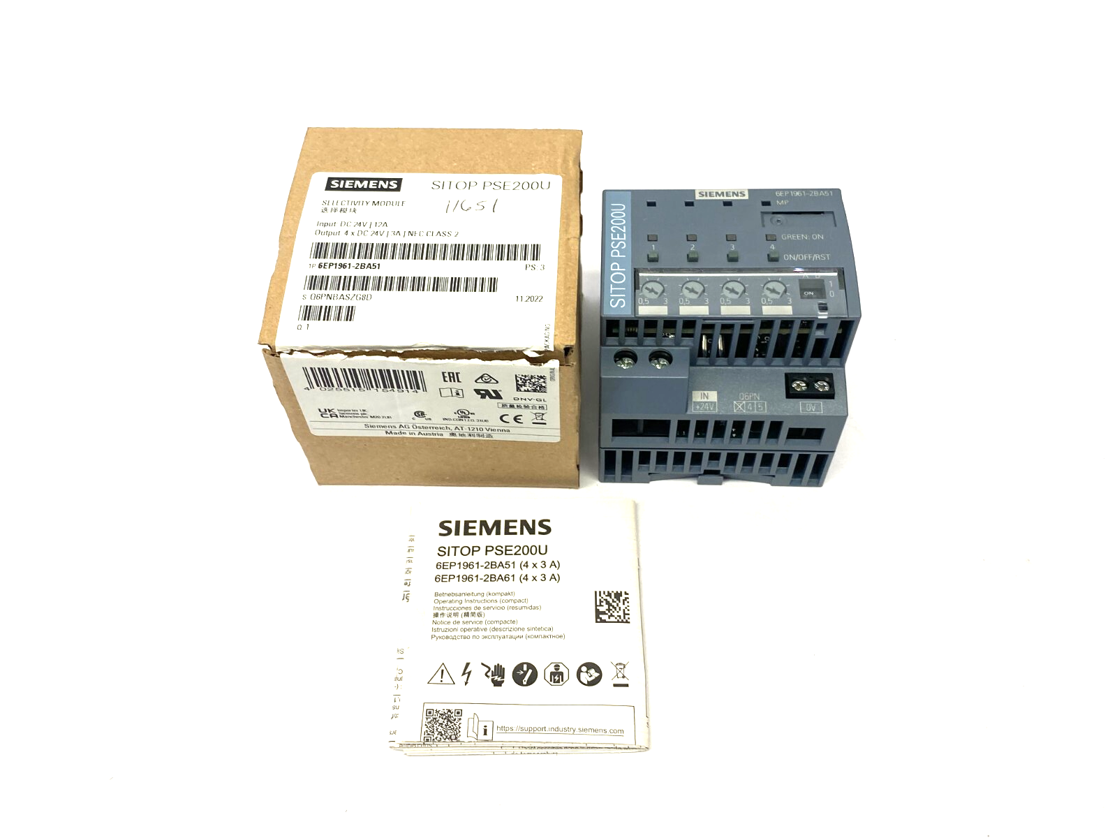 Siemens 6EP1961-2BA51 SITOP PSE200U Selectivity Module 4-Channel Input - Maverick Industrial Sales