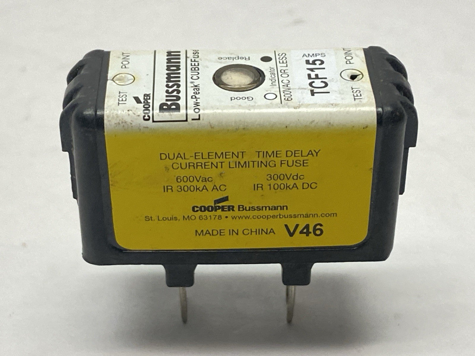TCF15 | Cooper Bussmann Low-Peak CUBEFuse Time Delay Fuse 15A 600VAC - Used - Maverick Industrial Sales