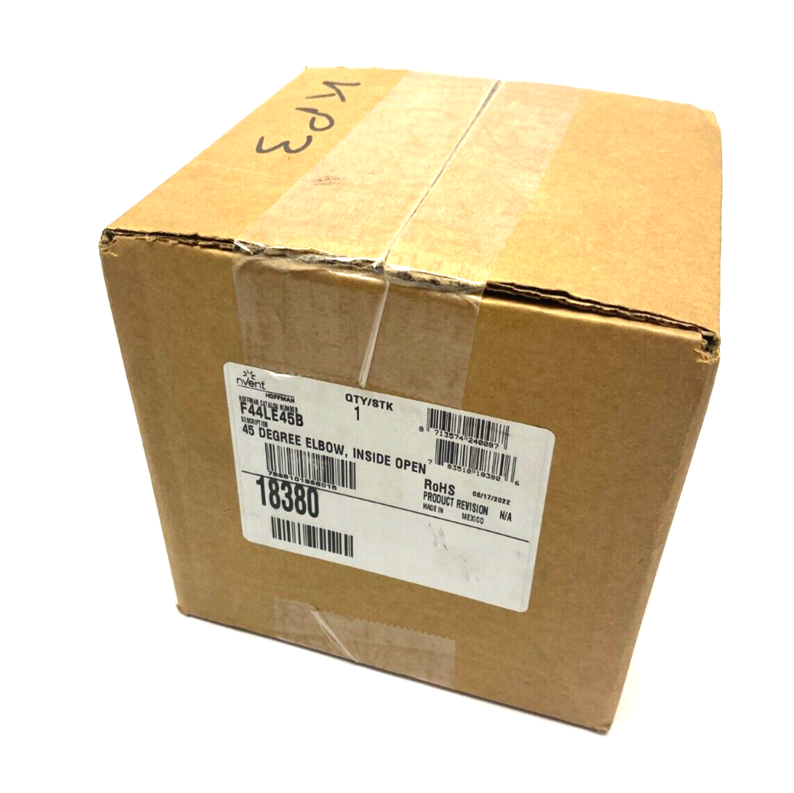 Hoffman F44LE45B nVent 45 Degree Elbow Lay-In Wireway, Inside Open Gray Steel - Maverick Industrial Sales