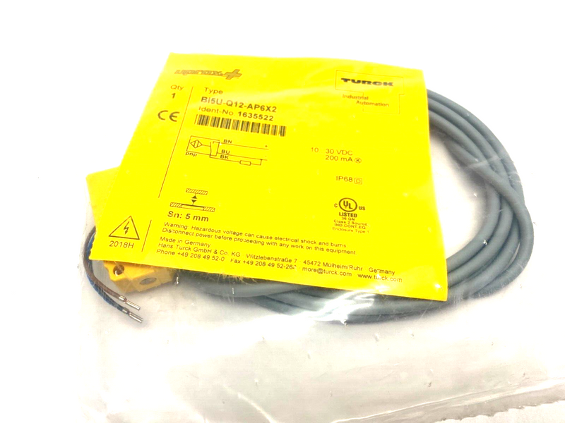 Turck Bi5U-Q12-AP6X2 uprox+ Extended Switch Inductive Proximity Sensor 1635522 - Maverick Industrial Sales