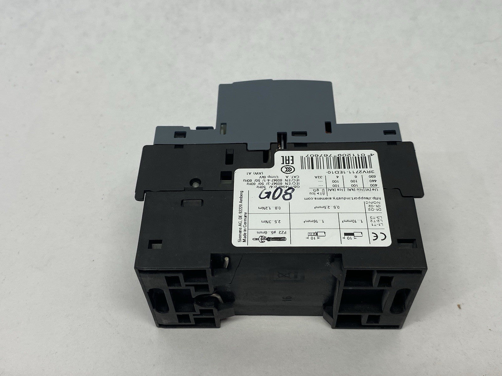Siemens 3RV2711-1ED10 SIRIUS Motor Starter Circuit Breaker Frame, Size S00, 3P - Maverick Industrial Sales