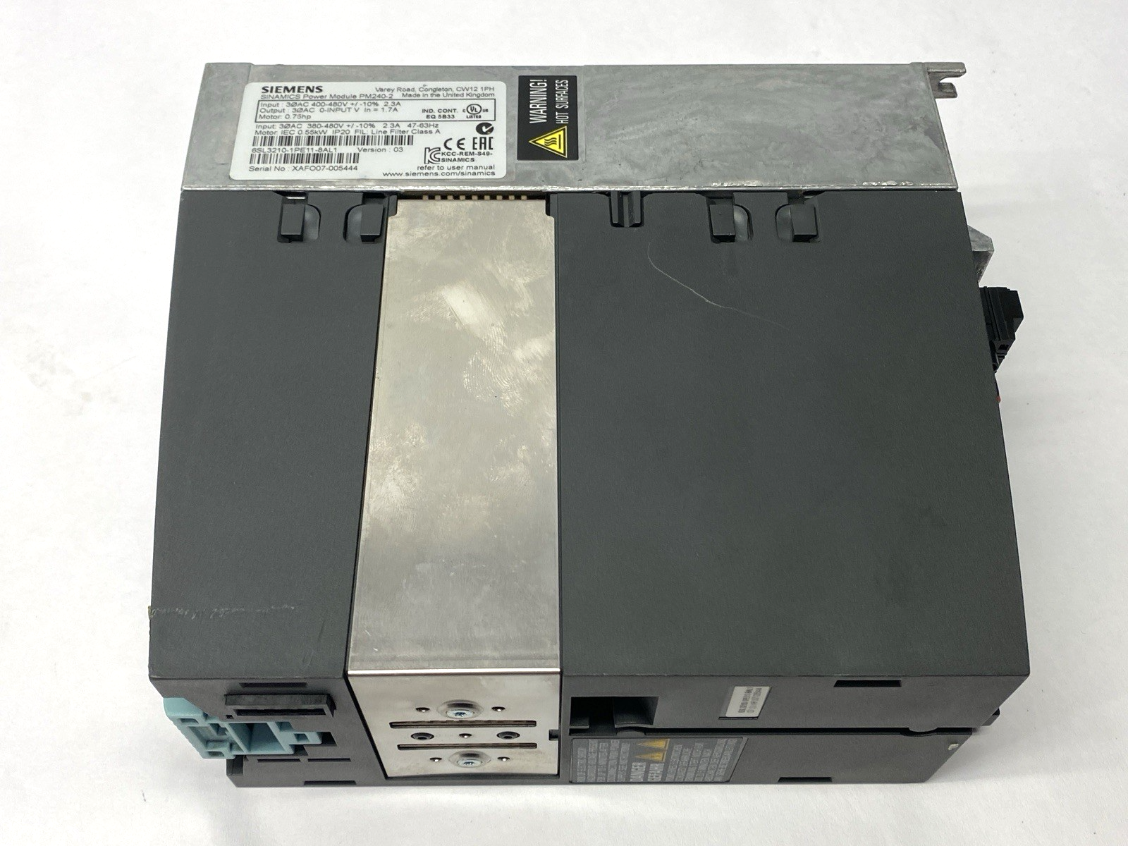 Siemens 6SL3210-1PE11-8AL1 SINAMICS Power Module 400-480V 55kW PM240-2 - Maverick Industrial Sales