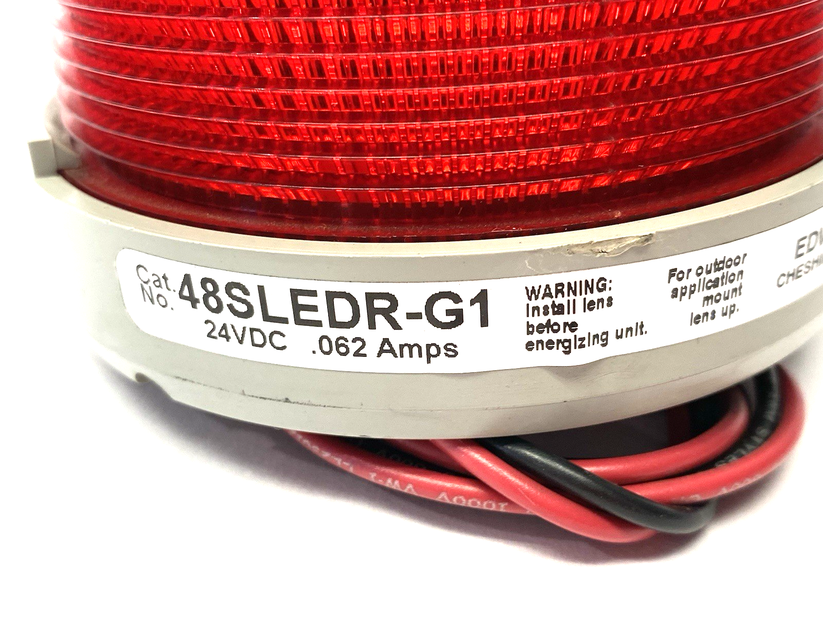 48SLEDR-G1 | Edwards Signaling AdaptaBeacon Steady-on Beacon, Red, 24VDC - Used - Maverick Industrial Sales