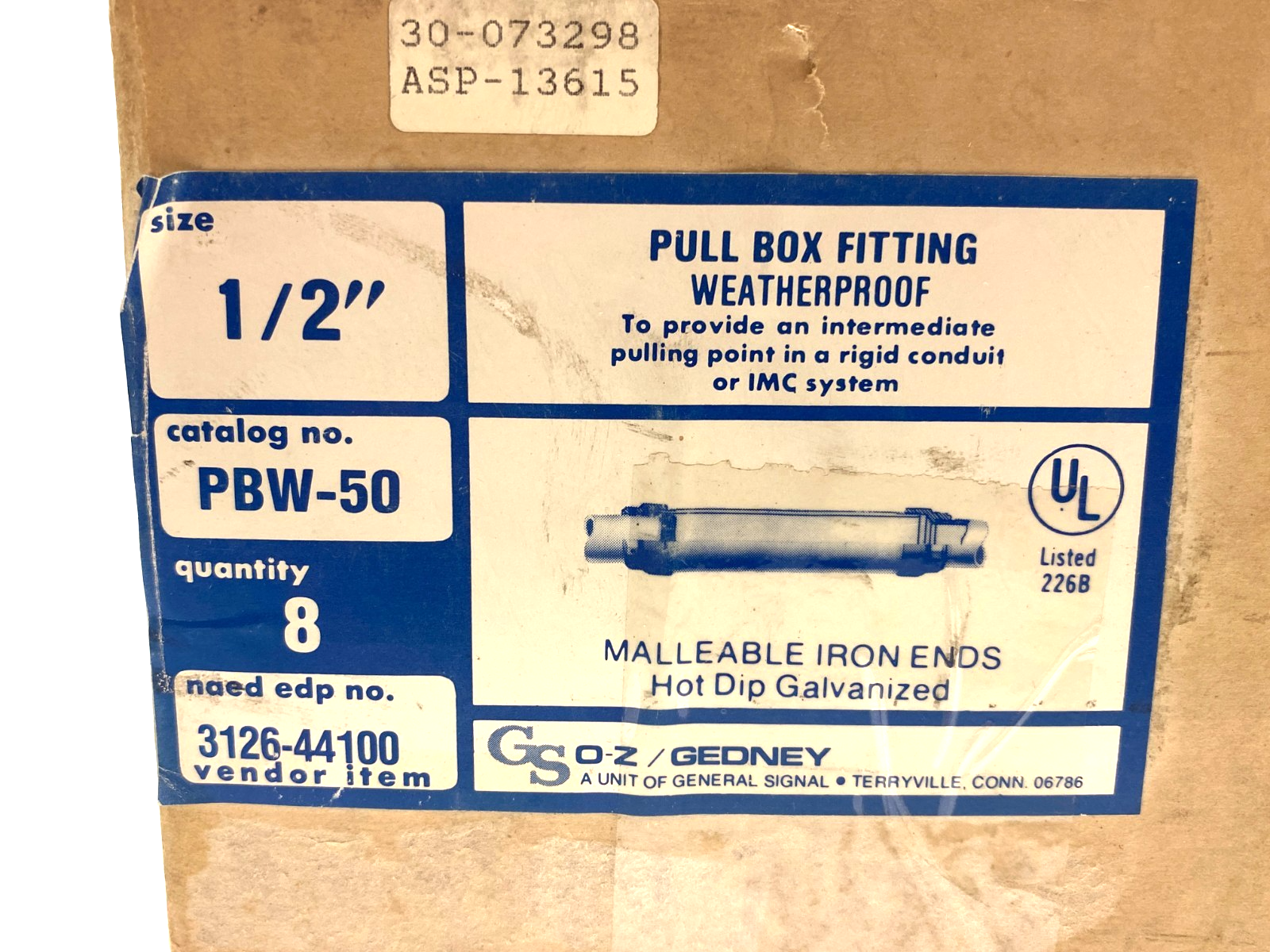 OZ Gedney PBW-50 Weatherproof Pull Box End Fitting Set 1/2" Inch - Maverick Industrial Sales