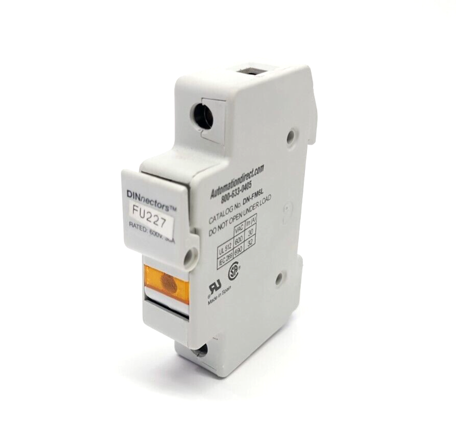 Automation Direct DN-FM6L DINectors Indicating Fuse Block/Holder 30A LOT OF 3 - Maverick Industrial Sales
