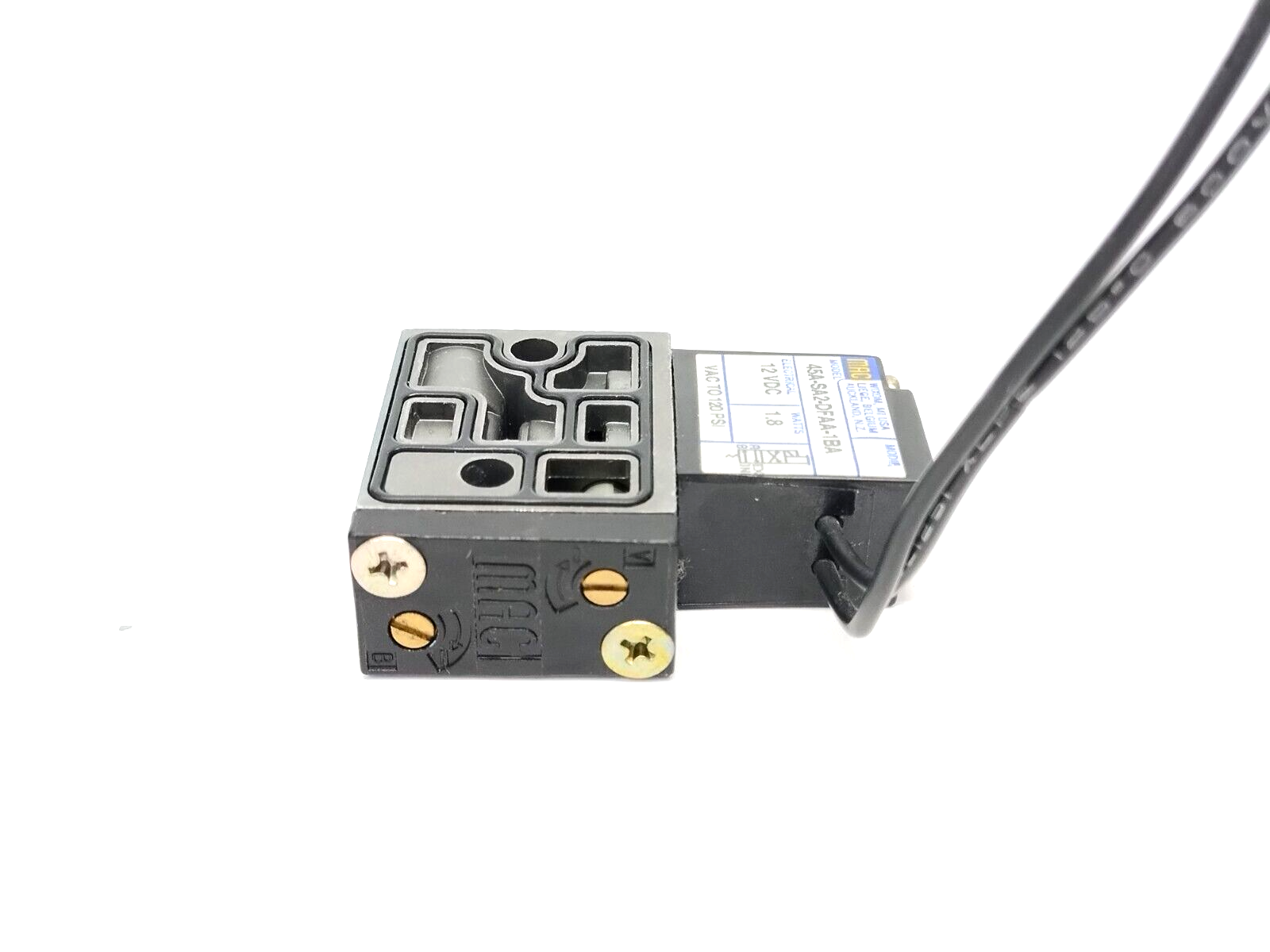 MAC Valves 45A-SA2-DFAA-1BA Solenoid Valve 1/8" NPT 12VDC 1.8W - Maverick Industrial Sales