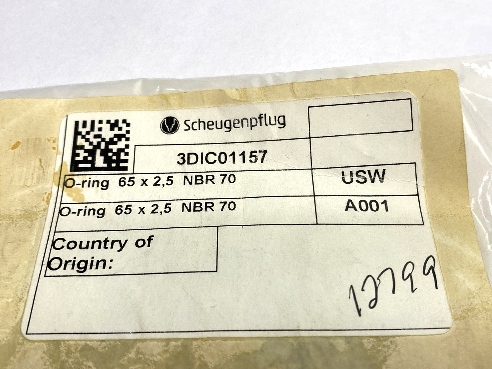 Scheugenpflug 3DIC01157 O-Ring 65 X 2.5 NBR70 LOT OF 20 - Maverick Industrial Sales