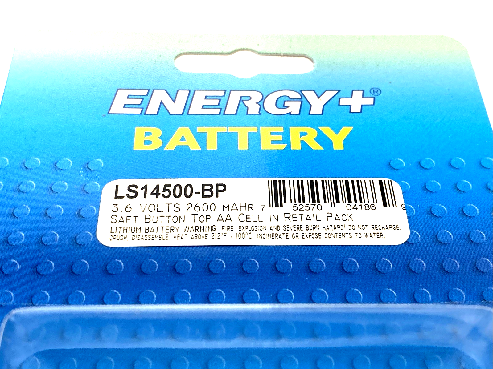 LS14500 | Saft Button Top Lithium AA Battery Cell 3.6V 2600 mAHr -BP 6-PACK - New - Maverick Industrial Sales