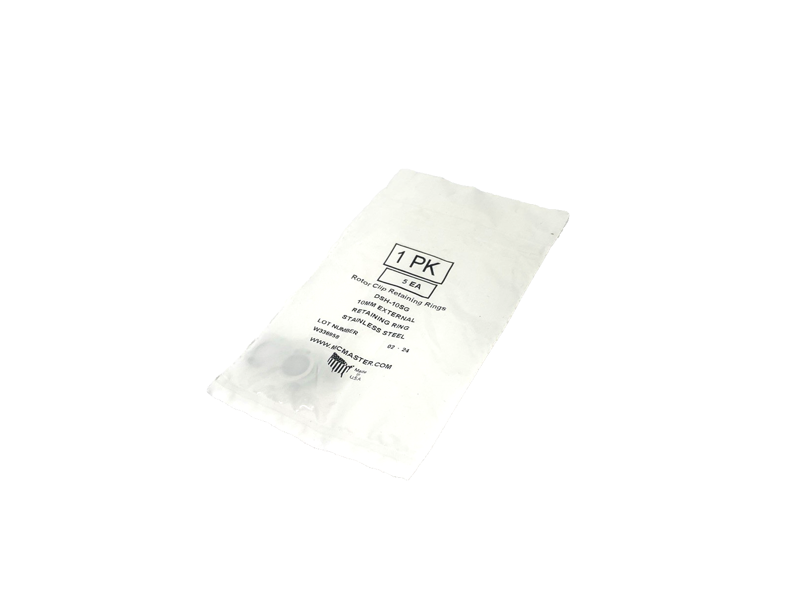 DSH-10SG 5pk Rotor Clip External Retaining Ring For 10mm Shaft SS 10-PACKS 50pcs - Maverick Industrial Sales