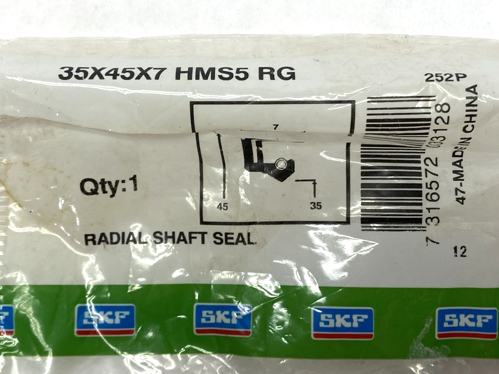 35X45X7 HMS5 RG | SKF Radial Shaft Seal - New – Open box - Maverick Industrial Sales