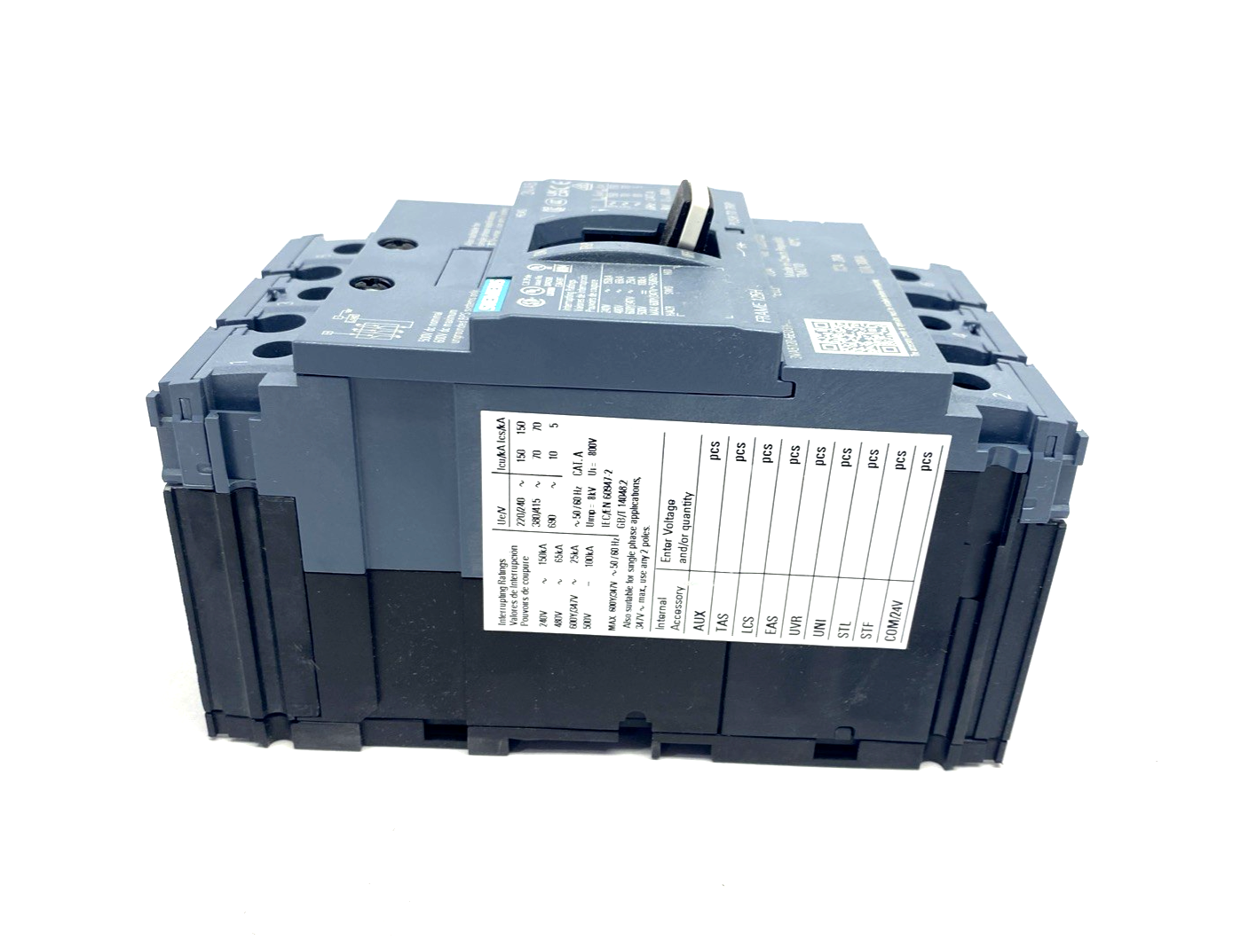 Siemens 3VA5120-6ED31-0AA0 Circuit Breaker 3P UL Frame 125 Breaking Cap 20A - Maverick Industrial Sales