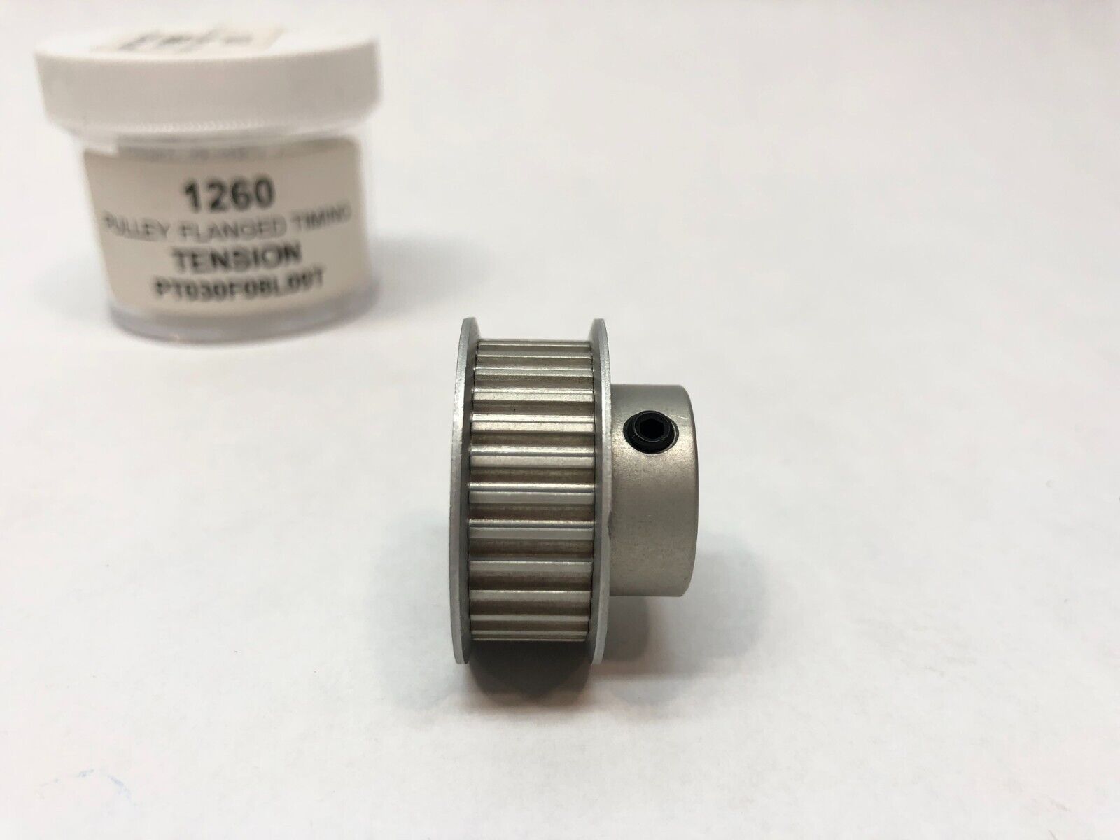 Flanged Timing Belt Pulley, PT030F08L09T, Tension - Maverick Industrial Sales