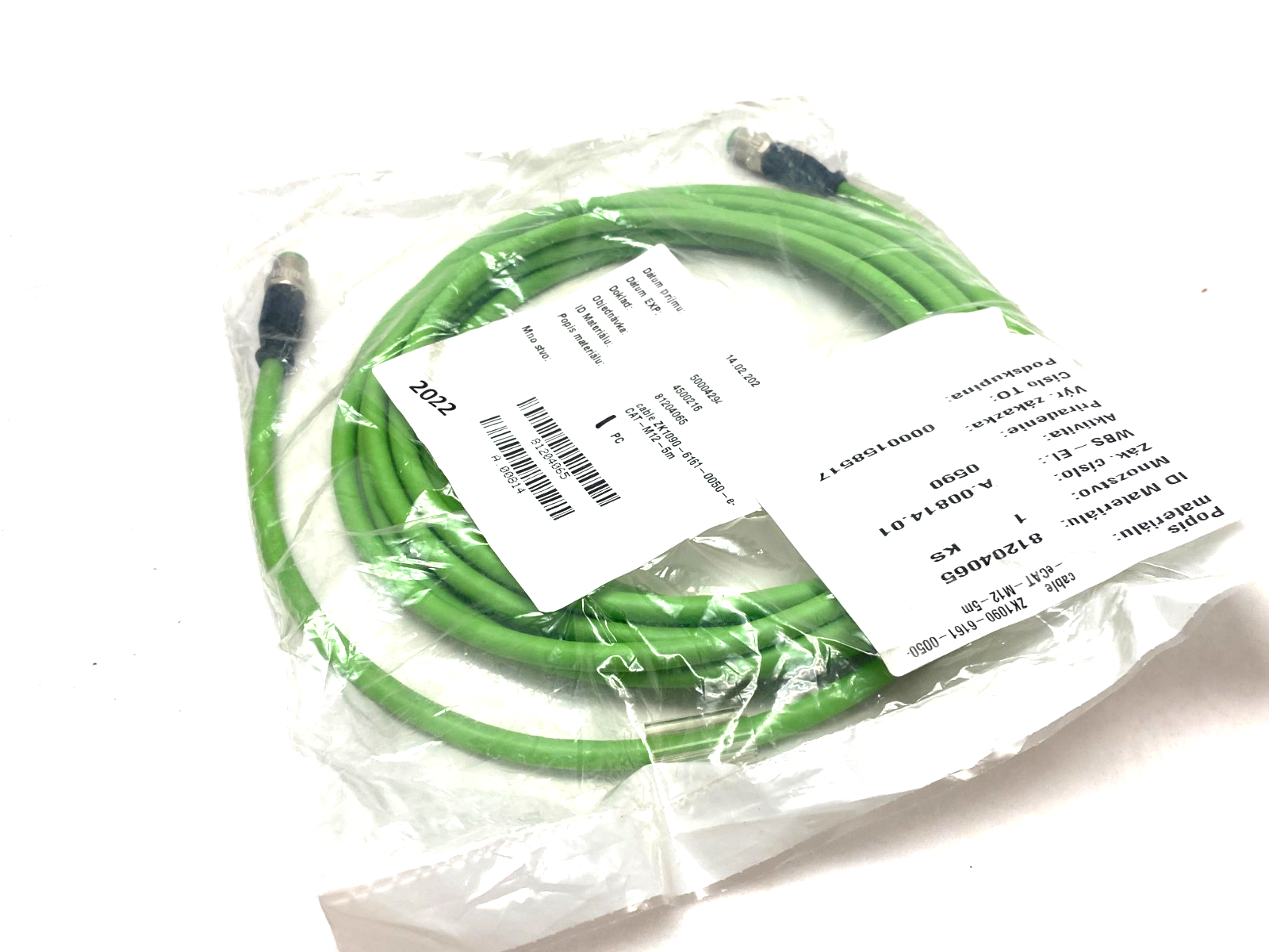 Beckhoff ZK1090-6161-0050 Double Ended EtherCAT Cable M12 4-Pin 053771 - Maverick Industrial Sales