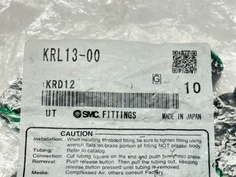 SMC KRL13-00 Pneumatic One Touch Elbow Fittings 1/2" PKG OF 10 - Maverick Industrial Sales