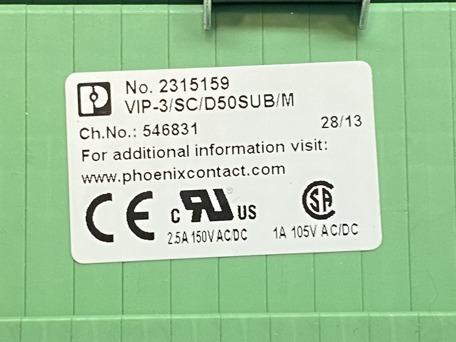 VIP-3/SC/D50SUB/M,2315159 | Phoenix Contact VIP-3/SC/D50SUB/M Termination Board Module 2315159 - Used - Maverick Industrial Sales