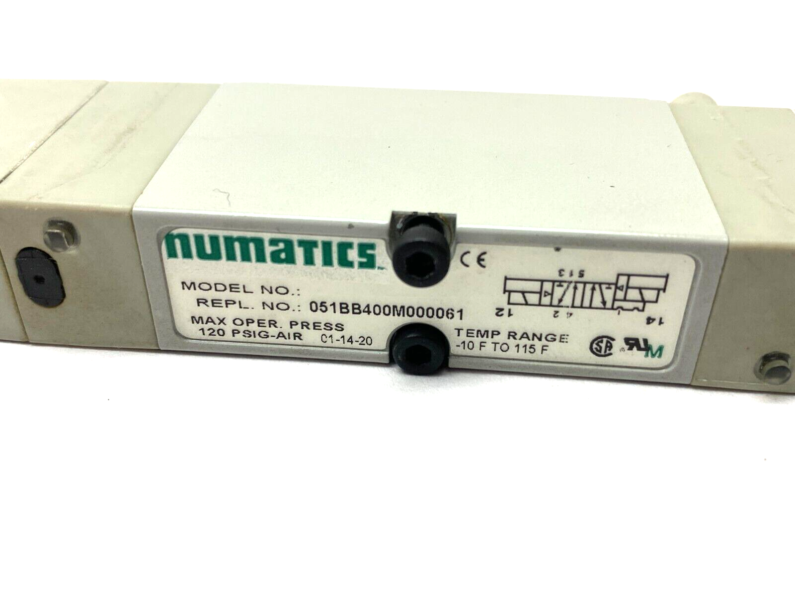 Numatics 051BB400M000061 Pneumatic Solenoid Valve 2-Pos 4-Way 24VDC 120psig - Maverick Industrial Sales