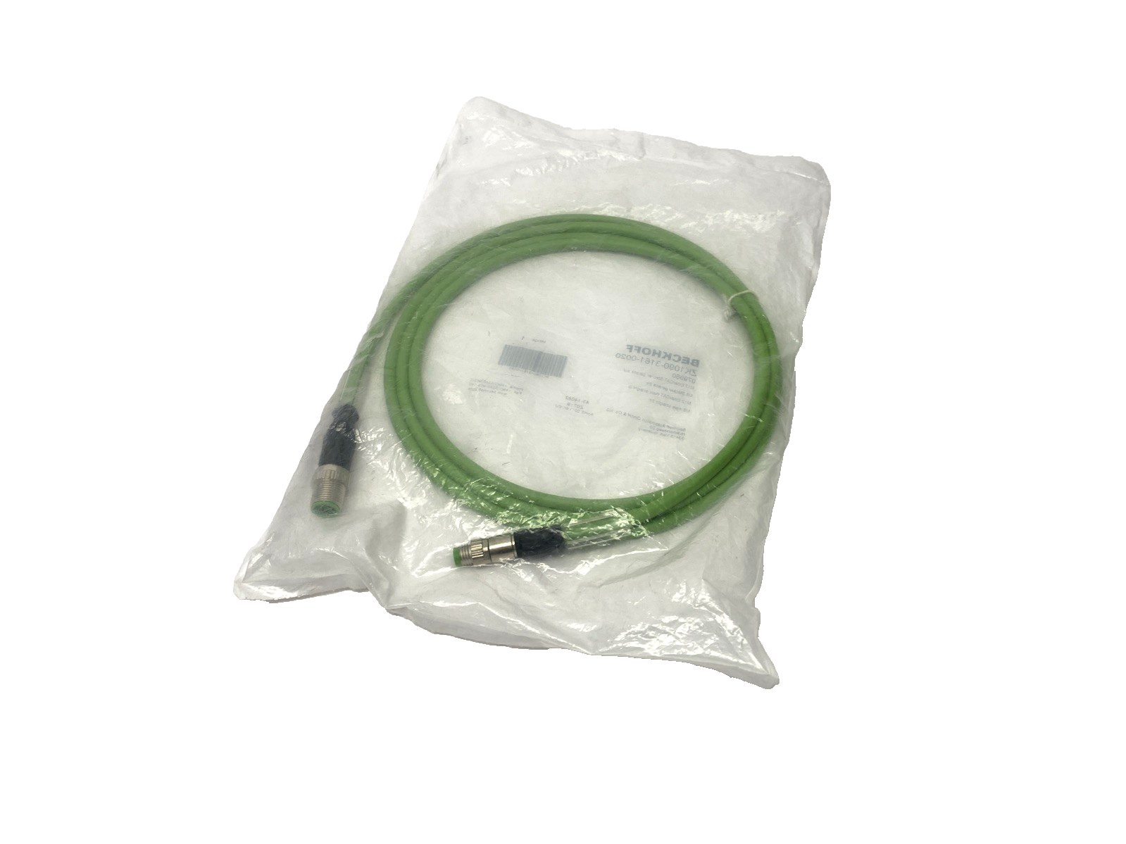 ZK1090-3161-0020 | Beckhoff EtherCAT Cable, PUR, AWG26 Male M8 To M12 4-Pin 2m - New - Maverick Industrial Sales