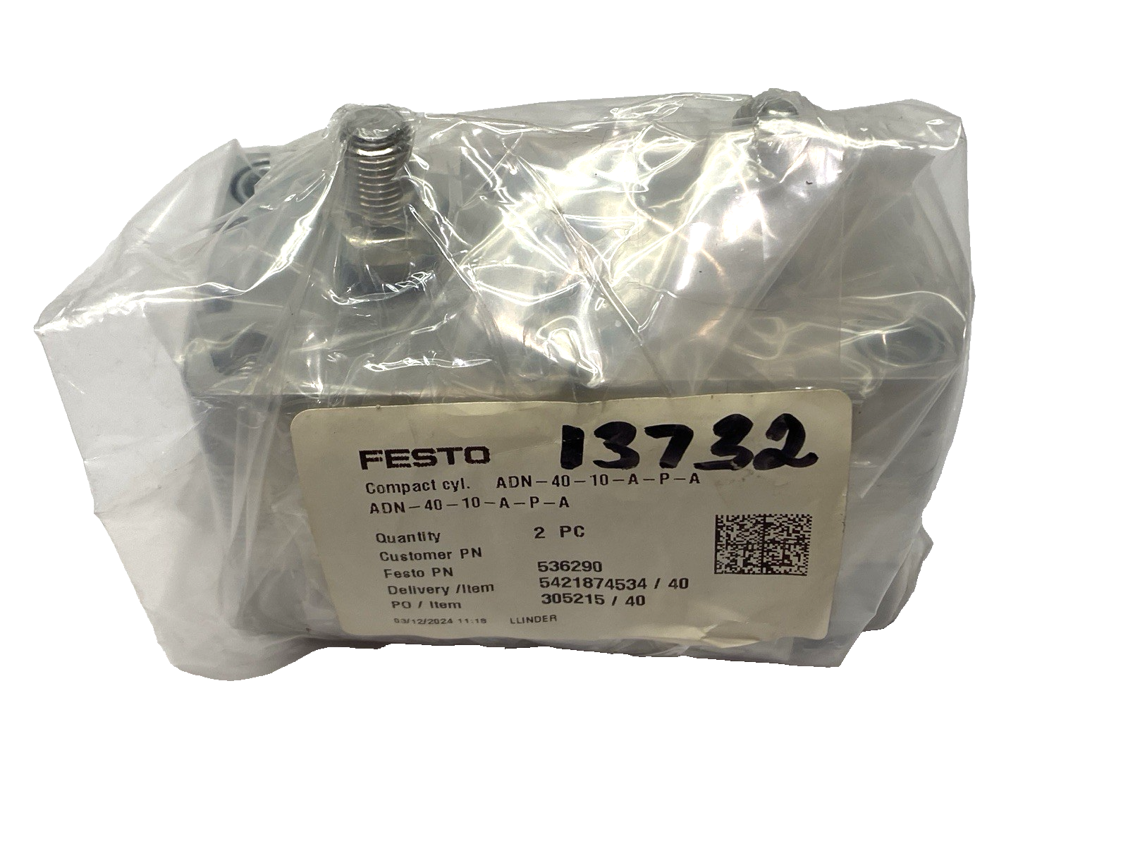 Festo ADN-40-10-A-P-A Pneumatic Compact Cylinder 10mm Stroke 536290 LOT OF 2 - Maverick Industrial Sales