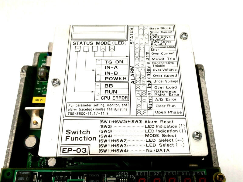 Yaskawa CACR-SR10BE12G-E Servopack AC Servo Drive 3PH 1 kW EP-03 NO FRONT COVER - Maverick Industrial Sales