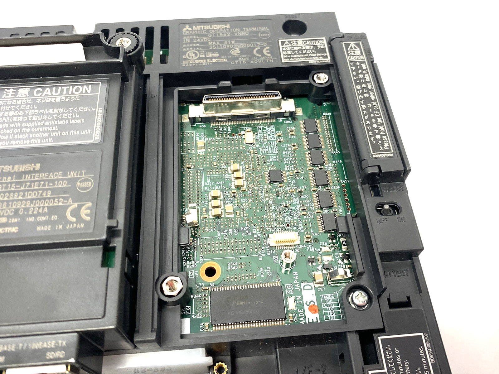 GT1562-VNBD | Mitsubishi Graphic Operation HMI Terminal GOT1000 w/ GT15-J71E71-100 - Used - Maverick Industrial Sales