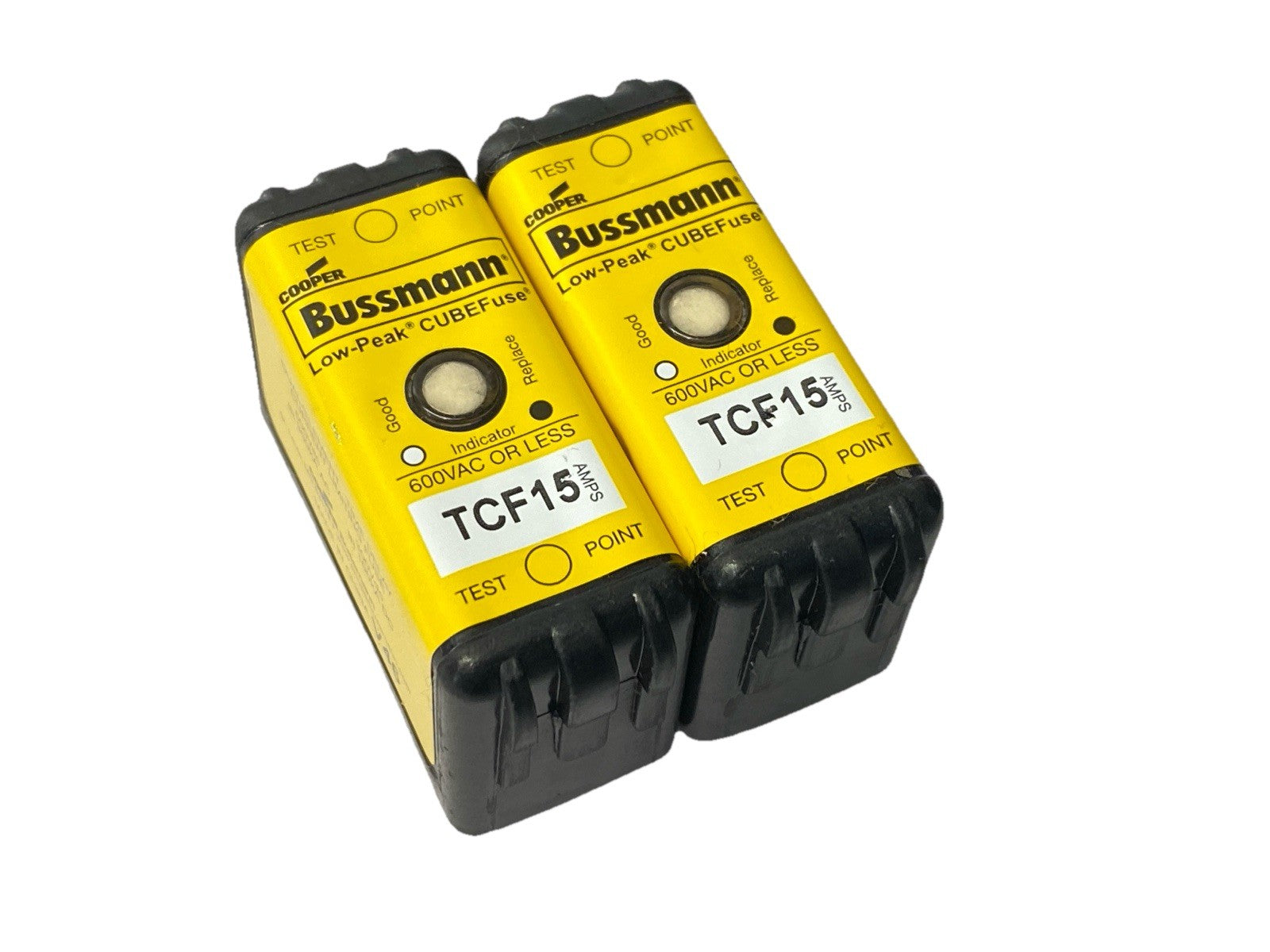 Bussmann TCF15 Low-Peak CUBEFuse Time Delay Fuse 15A 600VAC LOT OF 2 - Maverick Industrial Sales