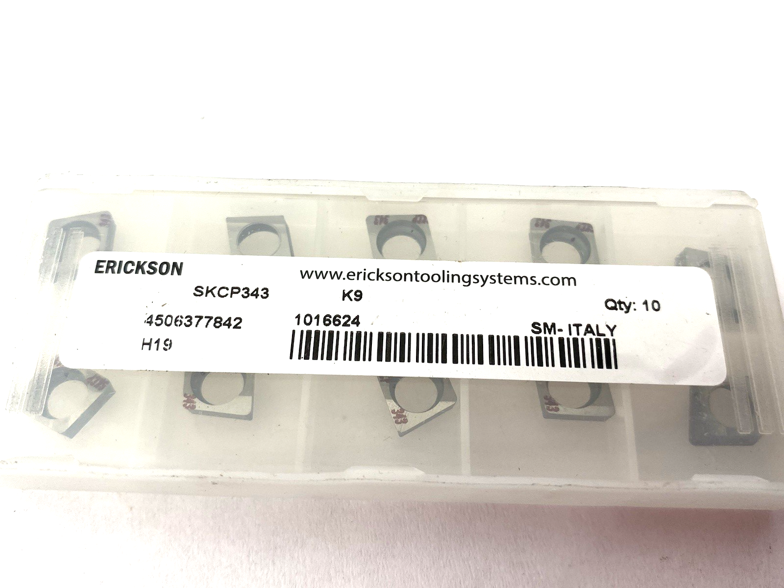 Erickson 1016624 Indexable Turning Insert SKCP343 K9 PKG OF 10 - Maverick Industrial Sales