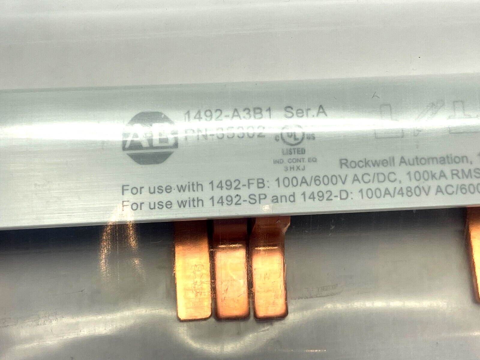 1492-A3B1 | Allen Bradley Ser. A Busbar 3-Pole, 57-Pins, 3-Phase 100A - New - Maverick Industrial Sales