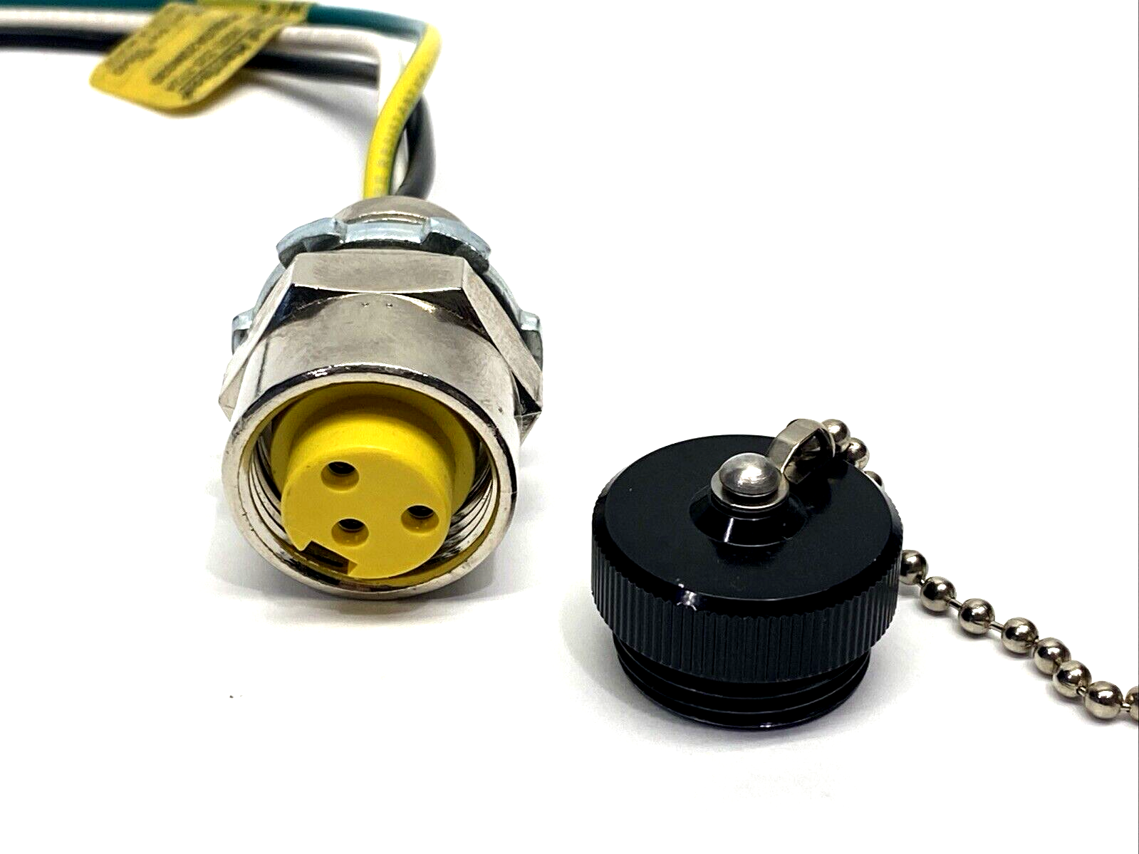 Woodhead 1R3000A20M030 3-Pin A-Size Female Receptacle w/ Cap, 1/2" NPT - Used - Maverick Industrial Sales