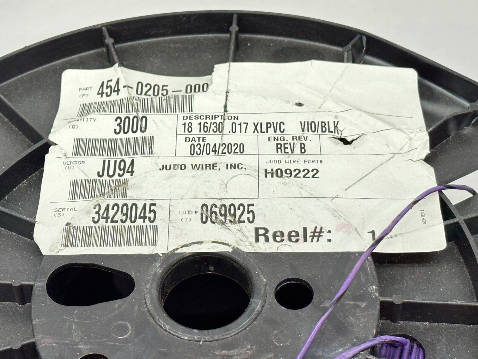 Judd Wire 454-0205-000 18AWG 16/30 .017 XLPVC H09222 2700ft REMAINING - Maverick Industrial Sales