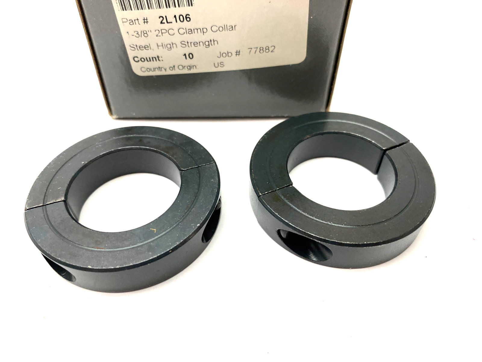 Stafford 2L106 2-Piece Clamping Collar 1-3/8" Steel, High Strength, BOX OF 2 - Maverick Industrial Sales