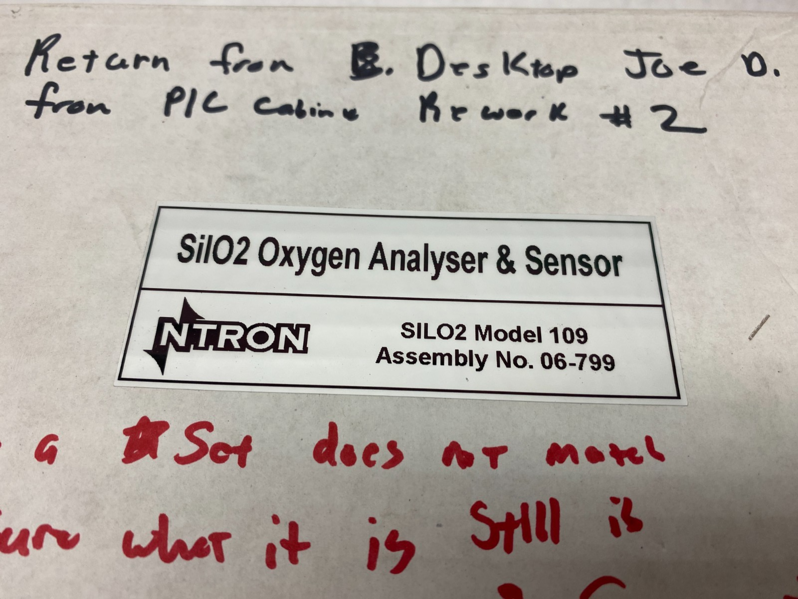 NTron Gas Measurement 06-799 SilO2 Oxygen Analyser & Sensor SILO2 Model 109 - Maverick Industrial Sales
