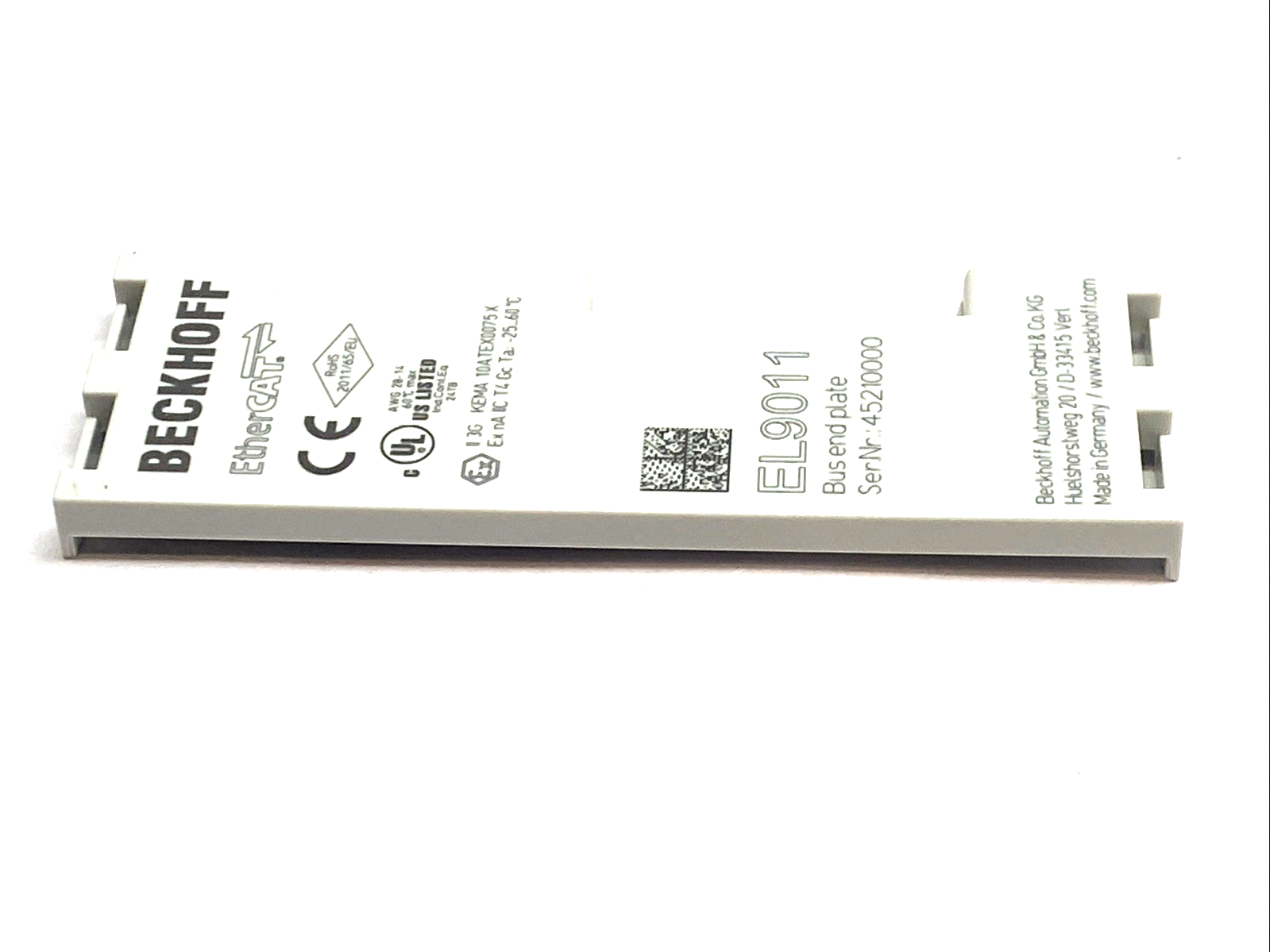 EL9011 | Beckhoff EtherCAT Bus End Cover 5mm E-bus Contact Terminal Gray LOT OF 5 - Used - Maverick Industrial Sales