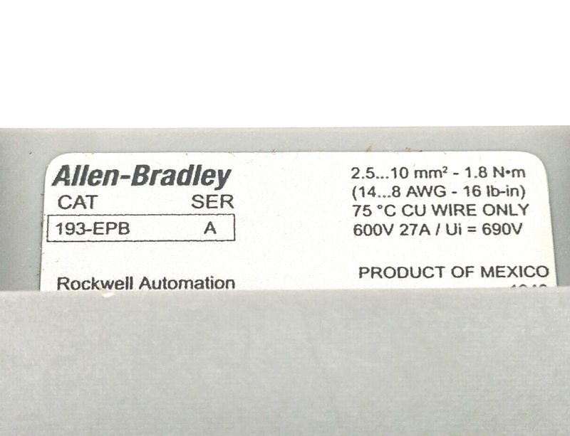 Allen Bradley 193-EPB Ser. A Solid State Overload Relay DIN Rail/Panel Adapter - Maverick Industrial Sales