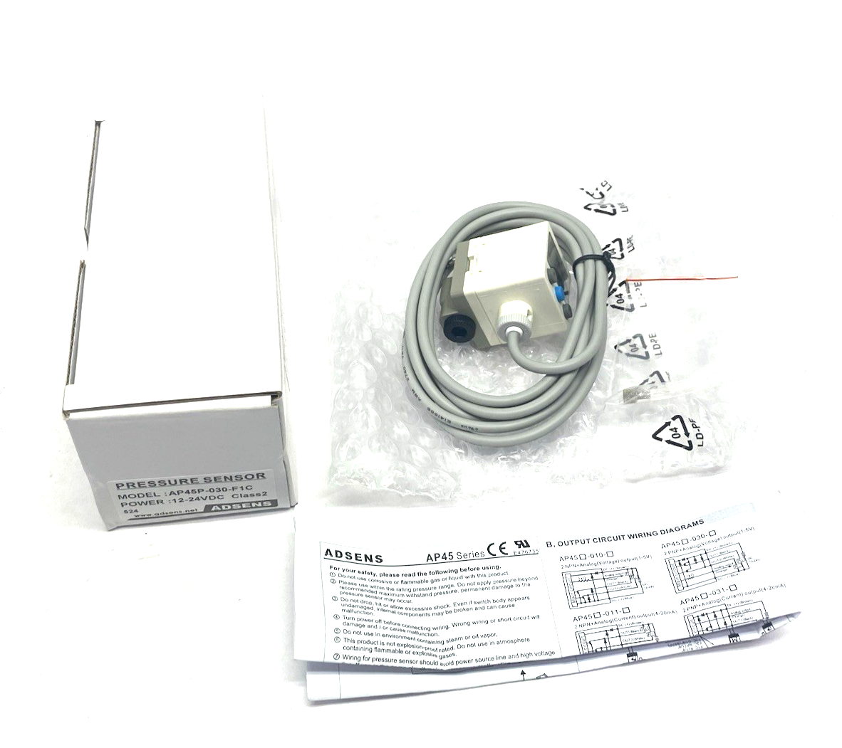 AP45P-030-F1C | Adsens 2-Color Display Digital Pressure Switch, UL Rated IP65 - New – Open box - Maverick Industrial Sales