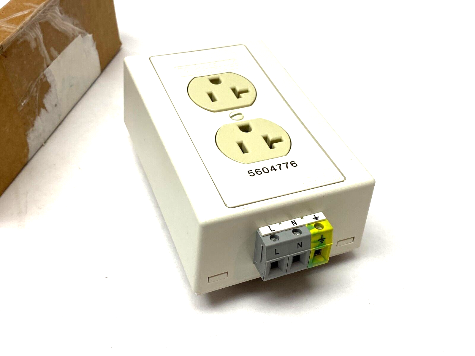 Phoenix Contact EM-DUO 120/20/V/H Dual-Outlet Receptacle Ivory 5604776 - Maverick Industrial Sales