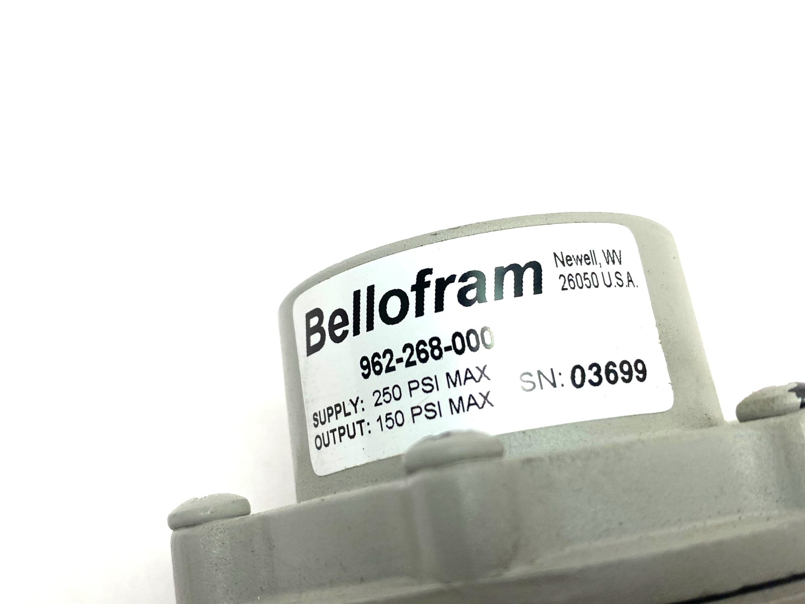 Bellofram 962-268-000 Pressure Regulator 250psi Supply, 150psi Output - Maverick Industrial Sales