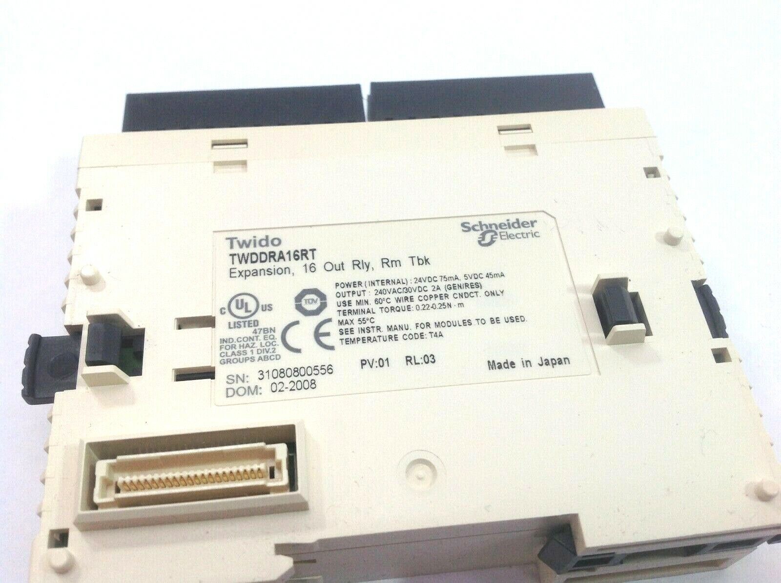Schneider Electric TWDDRA16RT Twido 16 Port Output 24VDC Module PV:01 RL:03 - Maverick Industrial Sales