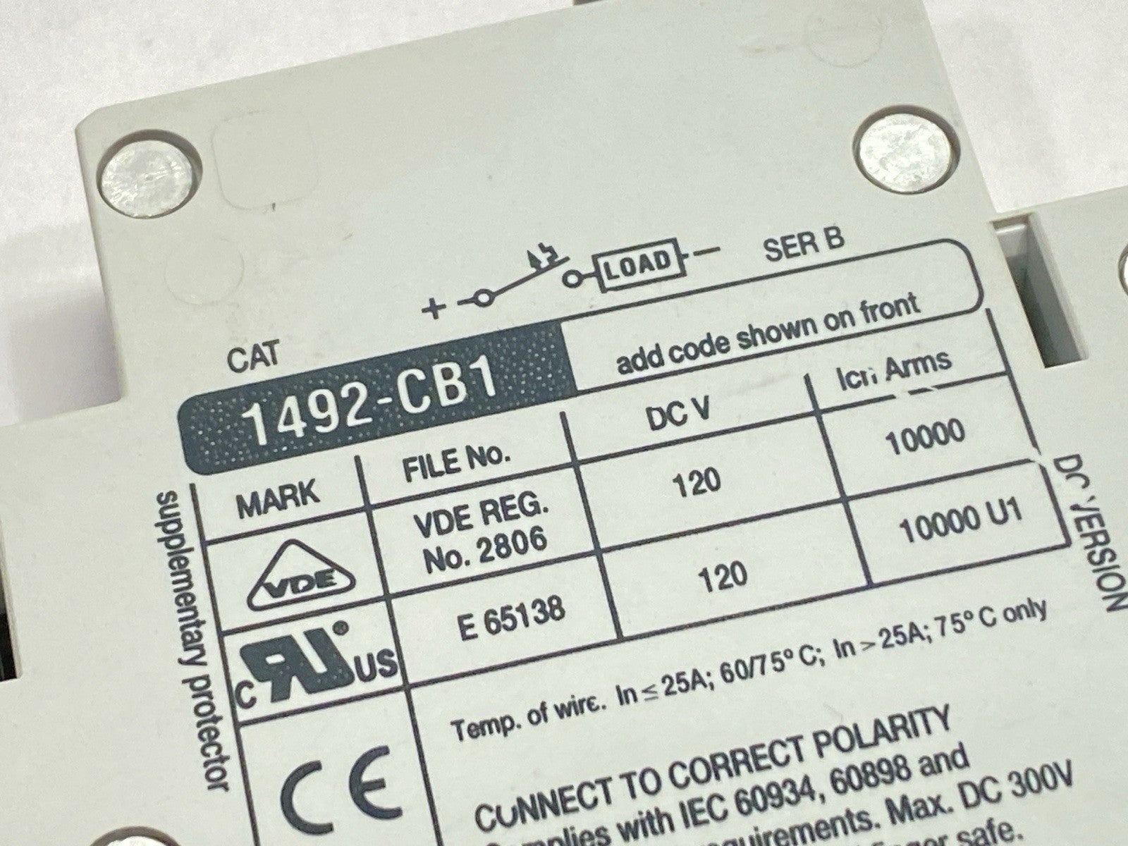 Allen Bradley 1492-CB1DF050 Ser B Circuit Breaker 1-Pole 5A 300V - Maverick Industrial Sales