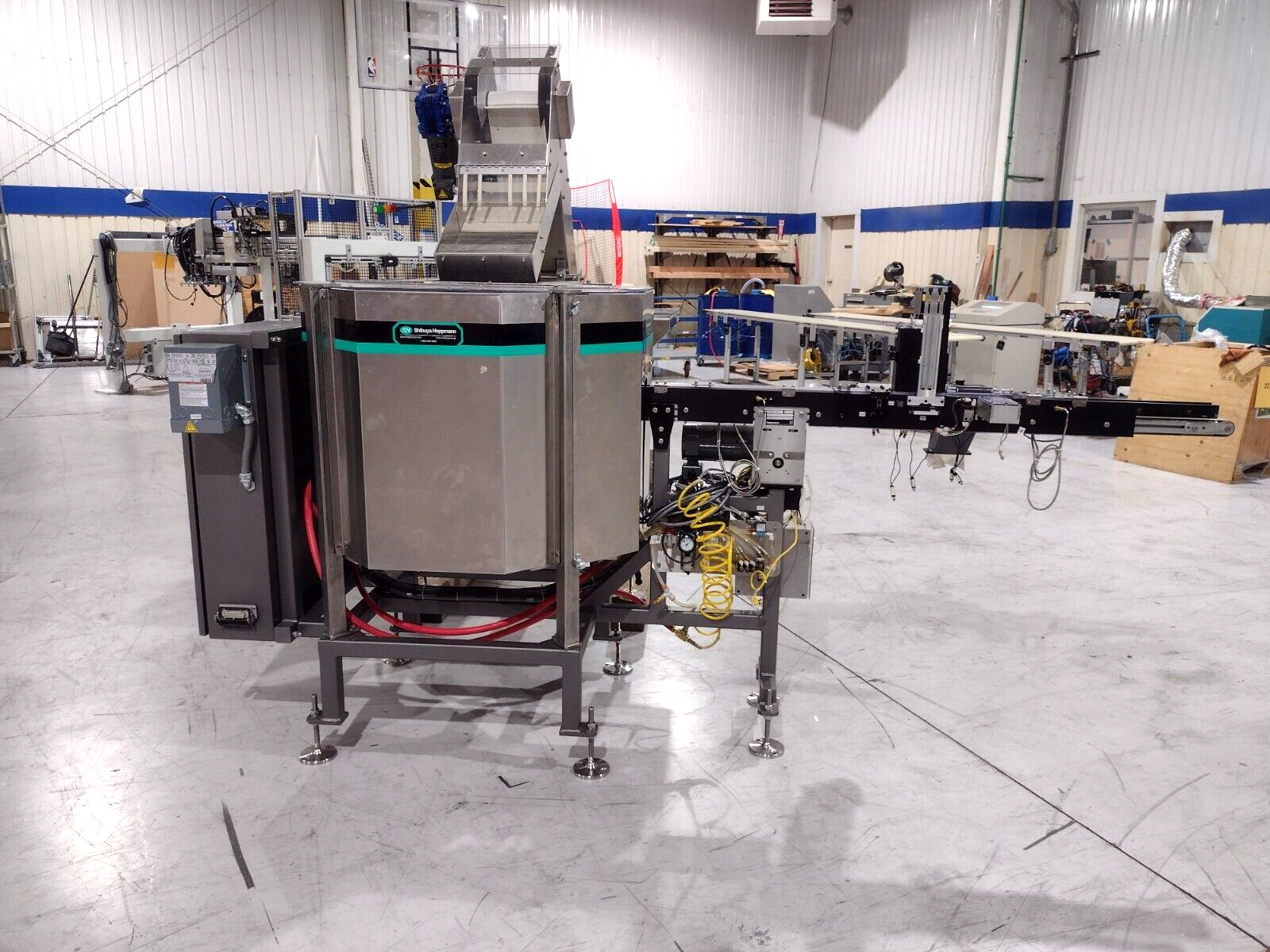 VBCLP-6, VEP-08 | Shibuya Hoppmann VBCLP-6 Centrifugal Vial Feed System, VEP-08 Pre-Feed Elevator - Used - Maverick Industrial Sales