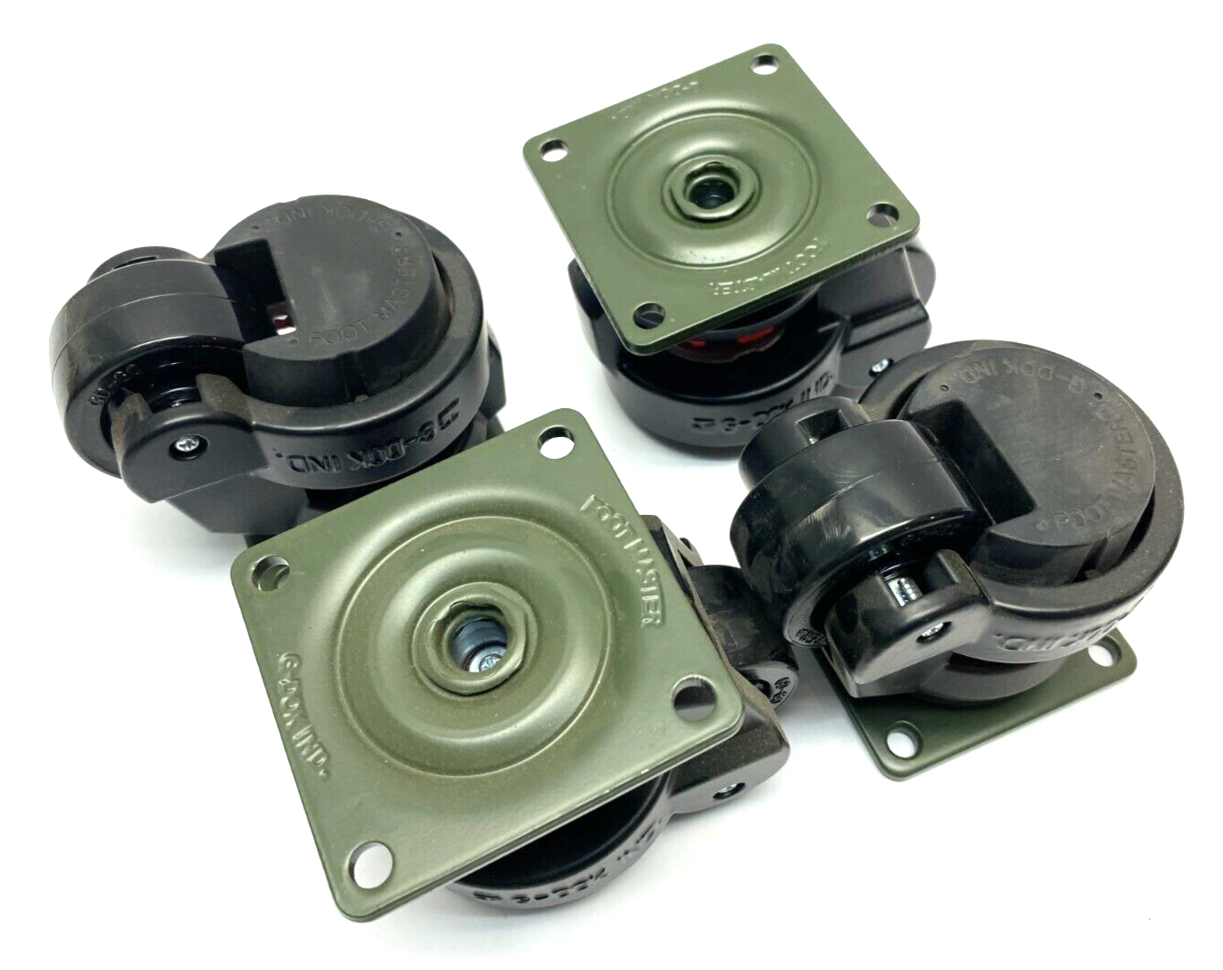 Foot Master GD-60-F-NYN-FBL Mounted Swivel Leveling Caster 50mm BOX OF 4 - Maverick Industrial Sales