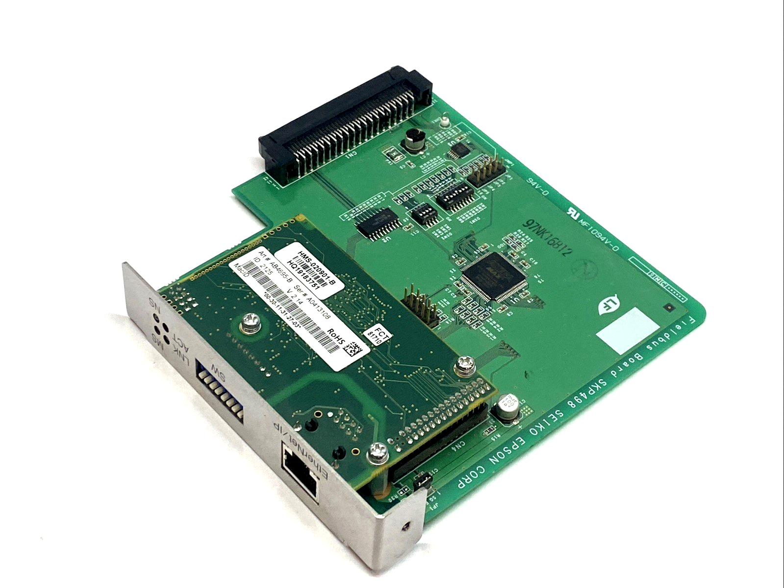 HMS-020901-B | Epson Fieldbus Board Seiko 6XNS11/02 EtherCAT/IP SKP498 - For parts or not working - Maverick Industrial Sales