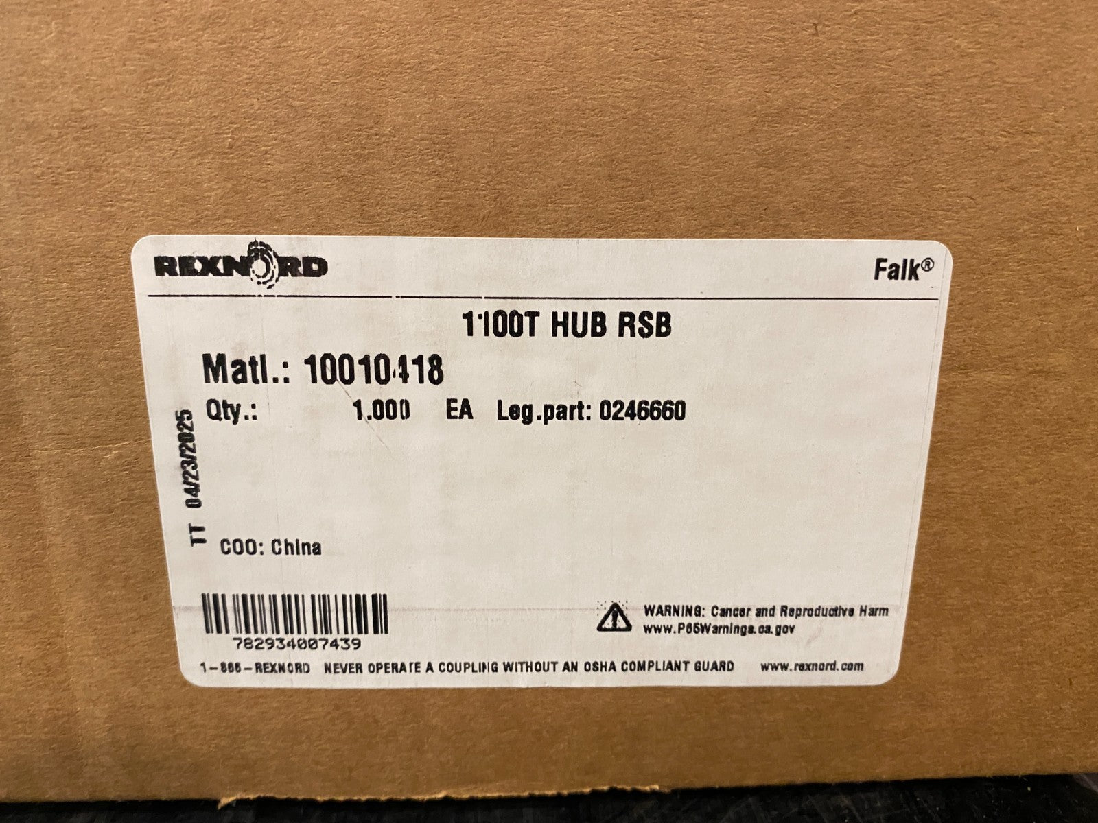Falk Rexnord 0246660 1100T Hub Coupling RSB 10010418 - Maverick Industrial Sales