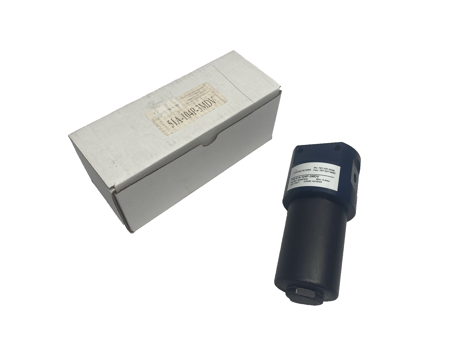 51A-104P-3MDV | Chase Filters T-Type Filter 5000 PSIG - New – Open box - Maverick Industrial Sales
