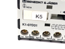 Benedikt & Jager K1-07D31 Contactor 24VDC KG1/4.24VS K1-07D31= 24 - Maverick Industrial Sales