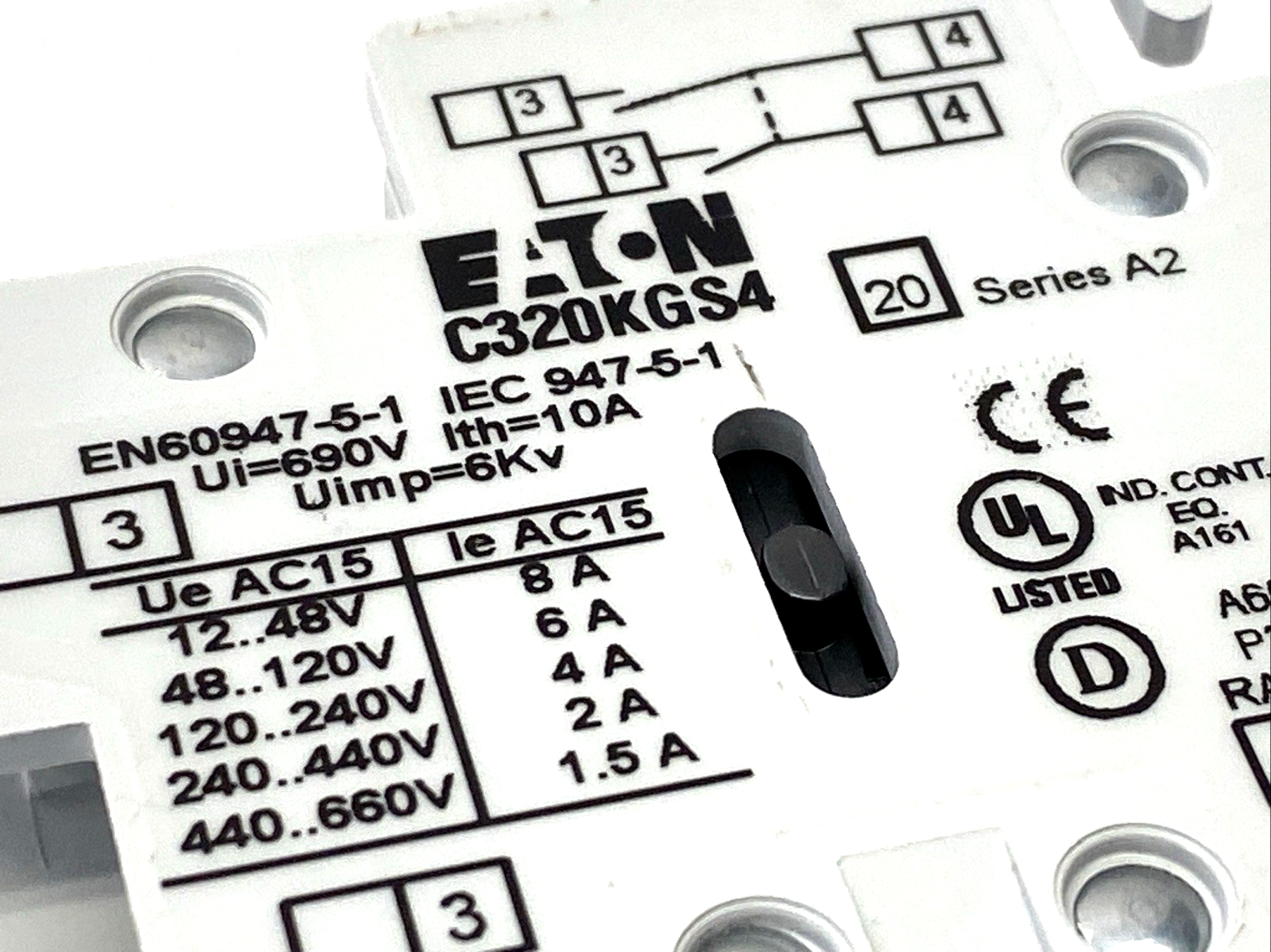 Eaton C320KGS4 Auxiliary Contact 2NO - Maverick Industrial Sales