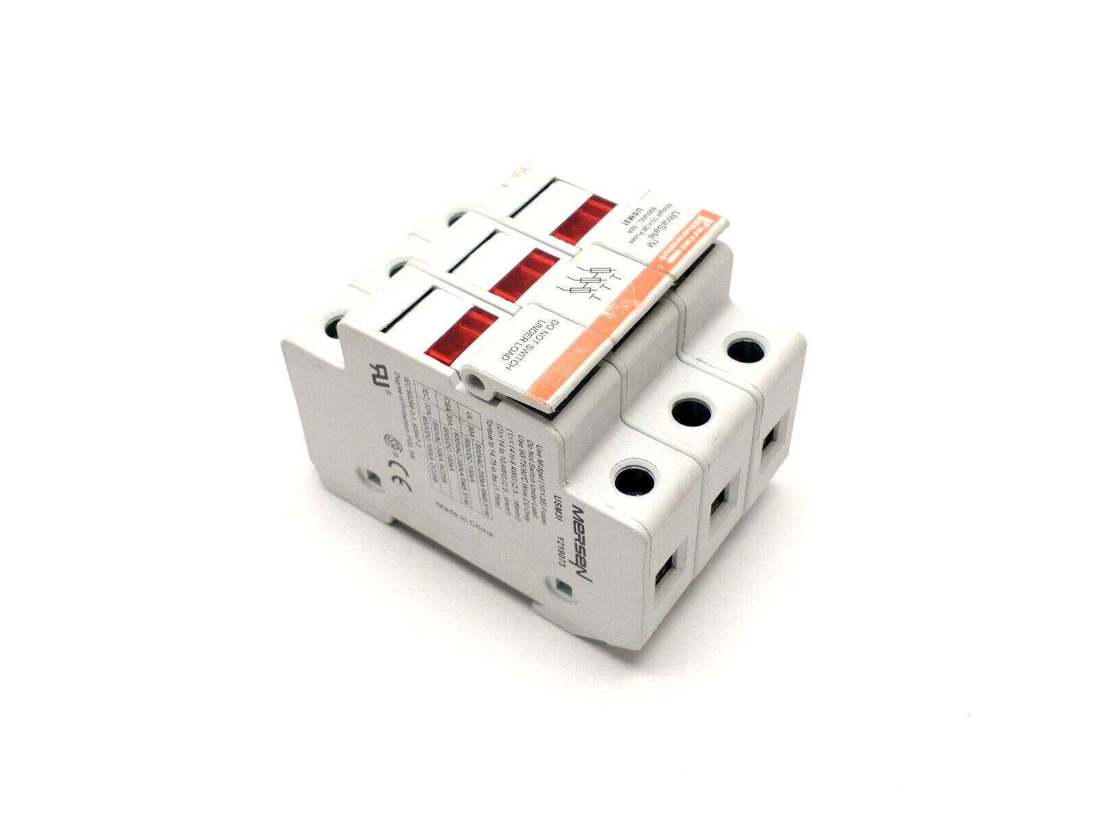 Mersen Ferraz Shawmut USM3I UltraSafe Fuse Holder 30A 600V Y219073 w/ 20A Fuses - Maverick Industrial Sales