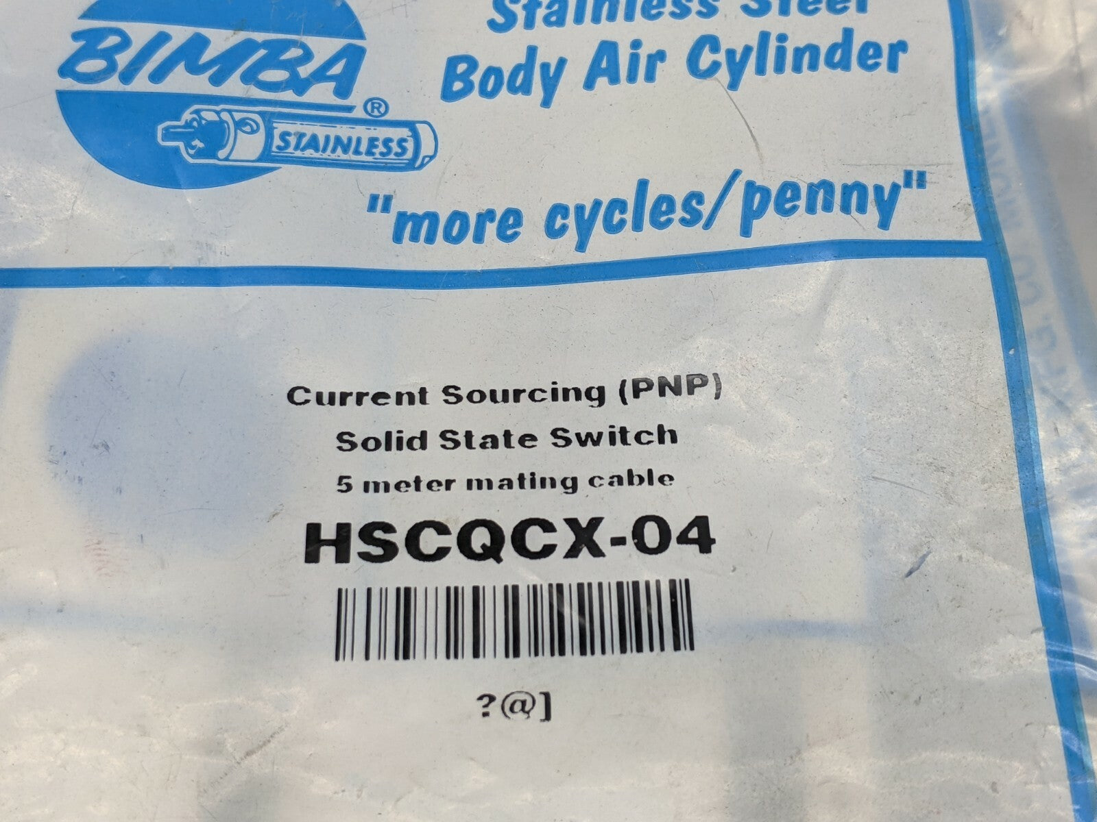 Bimba HSCQCX-04 Solid State Sourcing Switch M8 Male Connector 5m Cable - Maverick Industrial Sales