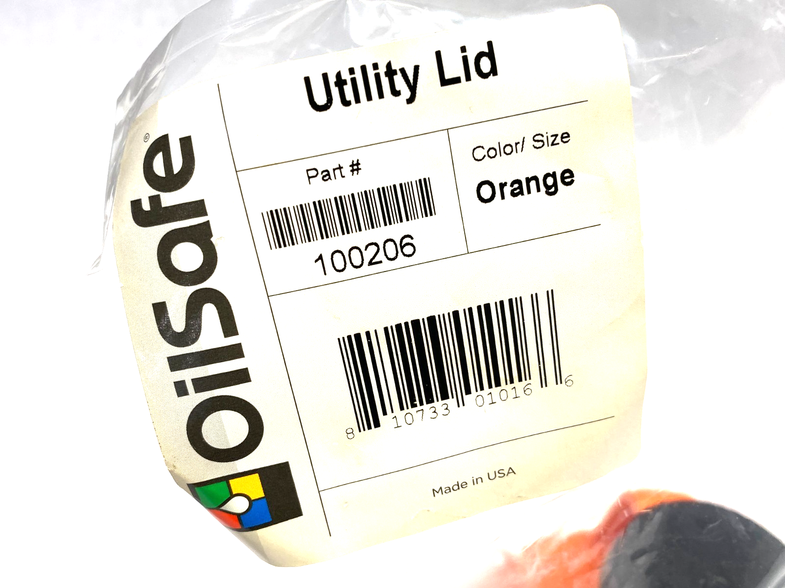 100206 | Oilsafe Multi-Purpose Storage Lid, 48mm Opening, Orange - New - Maverick Industrial Sales