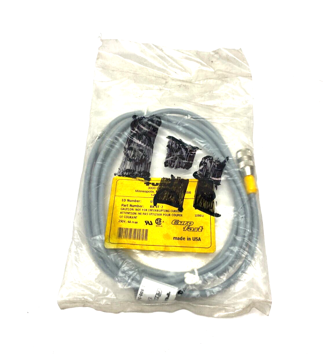 Turck RK 4T-2 Eurofast Single Ended Cordset M12 4-Pin to Pigtail U2151 - Maverick Industrial Sales